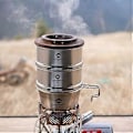 Miniatyrbild 5 av 5: Bärbar Liten Ångkokare för Utomhusbruk, Ångkokta Dumplings, Rostfri Ångkokare, Camping, Picknick, Matlagningskärl Kompatibel med Sierra Skålar