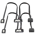 Miniatyrbild 5 av 5: 2 st Sata 6g Datakabel, Sata 2-i-1 Förlängningssladd, lp4 Ide Till Sata 15p Fe Med Seriell A