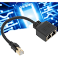 Miniatyrbillede 4 af 5: RJ45 Ethernet-adapter 1 til 2 porte kabelforlænger fremragende forbindelsestransmissions splitter-adapter til hjemmekontor