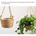 Miniatyrbild 5 av 5: Jute Rephängande Blomkruka - Fällbar Sjögräs Makramékorg - för Suckulenter, Inomhus Utomhus Dekor-Fei Yu
