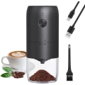 Miniatyrbillede 1 af 5: Elektriske kaffekværne, bærbar One Touch elektrisk krydderi kaffebønne kværn med justerbar grovhed keramiske burr, med ren børste,