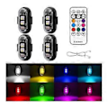 Pikkukuva 2 / 5: 4 KPL Langattomat LED-strobovalot kaukosäätimellä, 8 väriä USB-lataus Vedenpitävät hätävaroitustuikut