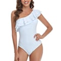Miniatyrbillede 1 af 5: One Piece Dame One Shoulder Badedragt Strand Flæse Badedragt Asymmetrisk Kvinde Badetøj Rygløs Tankini