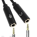 Pikkukuva 2 / 5: Uros - 2 Dual 3,5 mm Jack Naaras Kuuloke Mikrofoni Audio Adapteri Aux Muuntimella