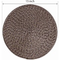 Miniatyrbilde 4 av 4: Set med 6 runde flettede plassmatter for spisebord Sklisikre vaskbare vevde plassmatter 15 tommer (Brun)