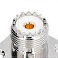 Miniatyrbillede 3 af 4: 5 stk. Flange Loddekop 4-huls Messing Panelmonteringsadapter RF Koaksialstik SL16KFD3