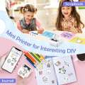 Miniatyrbillede 3 af 5: Mini klistermærkatprinter, Bluetooth-fotoprinter kompatibel med iOS og Android, til studier, noter, billeder, fotos, tidsskrifter, blækfri