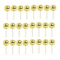 Miniatyrbillede 1 af 5: 24 STK. Diskokugle Cupcake Toppers Diskokugle Cupcake Picks Reflekterende Spejlkugle Kage Toppers Disko Dekorationer Guld