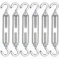 Miniatyrbild 1 av 5: 6 st M5 Spännare 304 Rostfritt Stål Hook & Eye Spännare, Justerbar Rep Spänningstråd Kabel, Tillbehör för Rep Kabel Markis Kläder an