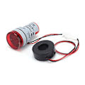 Miniatyrbillede 5 af 5: Strømsignalindikator Universal 2-Display Rund Lampe Lys 60~500V AC AD16-22DVARød