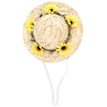 Miniatyrbilde 4 av 5: Kjæledyr Sombrero Hatt Mini Stråhatt Kjæledyr Bursdagsfesthatter med Blomster for Små og Mellomstore Hunder/Katter Gule Blomster S