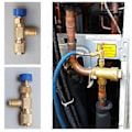 Miniatyrbillede 1 af 5: R22 R410 AC Ventil 1/4 Tomme Påfyldningssamling A/C Kølemiddelventil Aircondition Reparation og Fluorid Sikkerhedsadapter B