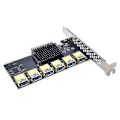 Miniatyrbillede 1 af 5: Add On PCI-Express Riser Card PCI-E 1X til 6 Eksterne 16X USB3.0 PCI-e Adapter