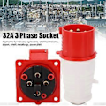 Miniatyrbilde 2 av 4: 3P+E Industriell Plug Socket 32A 3 Fase Vanntett Støvtett Plug Socket AC380V415V