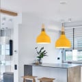 Miniatyrbilde 2 av 4: Moderne nordiske pendel taklampe gul justerbar hengelampe for kjøkken bar kafé 2 stk