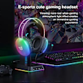 Miniatyrbillede 2 af 5: ONIKUMA Gaming Headset med RGB Dynamisk Belysning Kablet Over-Ear Headset med Støjreducerende Mikrofon til PC Sort