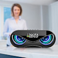 Miniatyrbild 5 av 5: ABS Multifunktionell Väckarklocka Bluetooth Högtalare Röstmeddelande Samtalsfunktion Oberoende Membran Blinkande Färgglatt Ljus Högtalarlåda Svart