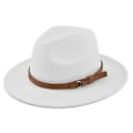 Pikkukuva 1 / 5: Retro jazz -hattu mokkanahkavyöllä villahattu cowboy-hattu retro jäljitelmä villahattu lierihattu BF150