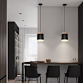 Miniatyrbilde 3 av 4: E27 Moderne Hengelampe i Taket Justerbar DIY Hengelampe Svart Lysekrone
