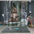 Miniatyrbillede 5 af 5: Bruseforhæng 3D Kunsttryk Badeværelse Bruseforhæng Polyesterstof Vandtætte Badeforhæng Badeværelse Vandafvisende Bruseforhæng (180
