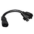 Miniatyrbillede 3 af 5: IEC320-C14 Han til IEC320-C5 +5-20R Hun Adapterledning Y-splitter Strømledning