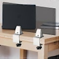 Miniatyrbillede 3 af 5: Aluminiumslegering Fortykket Justerbar Skærmklemme Skrivebord Akryl Partition Klemme SHZNV