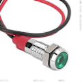 Miniatyrbillede 2 af 4: LED Metalindikator 6mm Vandtæt Signallampe til Pilotbil Lastbil Båd med Ledning 6V Grøn