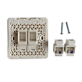 Miniatyrbillede 4 af 5: 86mm Gigabit Dual-pass Cat5e Rj45 Netværksvæg Stik Lan Internet Stik Værktøjsfri
