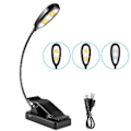 Miniatyrbilde 1 av 5: FBA Monopolys Trefarget temperatur boklampe med klips, innebygd batteri 1000 mAh, svart type USB-lading, enkel hodelykt
