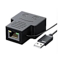 Miniatyrbilde 1 av 5: Etet Splitter 1 Til 2 Rj45 Adapter Internett Samtidig, USB Til Dobbel- Fe Rj45 Po