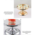 Miniatyrbillede 5 af 5: Europæisk Rund Kageopsats Hylde Stativ Elektroplettering Jernholder til Bryllupsfest Kage Dessert Display (Gylden)