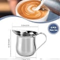 Miniatyrbillede 3 af 5: 6 stk. Bell Flødekander 90 ml/3 oz Mini Flødekande Rustfrit Stål Mælkekande Kop Mini Kaffekande Mælkeskumningskande