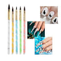 Miniatyrbild 4 av 5: 5 st Nagelkonstpenna 3d Kristallblomma Byggare Skulptering Diy Ritborste Manikyr Tips Salong Set Nagel Dotting Verktyg Punktmålning