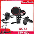 Miniatyrbild 2 av 5: QS-S4 36V-60V Tumgas LCD Display Kit+Tändningslåsnyckel för Zero 8 9 10 8X 10X Elscooter 6PIN Display