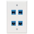 Miniatyrbilde 1 av 5: Ethernet Veggkontakt 4 Port Veggplate Hunn-hunn Kompatibel Med For Cat7/6/6e/5/5e Ethernet Enheter