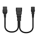 Miniatyrbillede 4 af 5: IEC 320 C20 til C13+C19 Strømkabel C20 Han til C13+C19 Y Splitter Adapter Forlænger Strømkabel til Computer Printer
