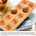 Miniatyrbilde 4 av 5: Eggbrett Egg Holder i Tre for Egg, Kan Brukes i Kjøleskap, eller på Benkeplate for Utstilling eller Oppbevaring, Holder 10 Egg