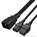 Miniatyrbillede 2 af 5: IEC 320 C20 til C13+C19 Strømkabel C20 Han til C13+C19 Y Splitter Adapter Forlænger Strømkabel til Computer Printer