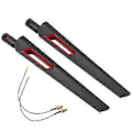 Miniatyrbilde 5 av 5: Geore 2x8dbi Dual Band M.2 Ipex Mhf4 U.fl Kabel Til Rp-sma Pigtail Wifi Antenne Sett For Ax210 Ax200 9260 9 Hwy
