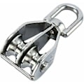 Miniatyrbillede 2 af 3: Sæt med 2 304 rustfri stål dobbelte remskiver - med drejekrog (m20)