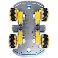Miniatyrbilde 2 av 5: Smart Robotbilsett Firehjuls Smart Mecanum Hjul Enkeltlags Aluminium Legering Bilchassis DIY Monteringssett