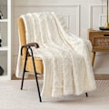 Miniatyrbilde 2 av 5: Teppe 150x200cm Fleece Sherpa Plaid i Fluffy og Myk Ull for å Hjelpe Baby Bed Beige Sove Bedre
