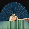 Miniatyrbild 4 av 4: 1 Par Klassisk Dansfläkt Slöja för Vuxna 100% Äkta Siden Dansare Performance Rekvisita Flödande Handfärgad Vikbar Dansfläkt