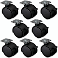 Miniatyrbilde 1 av 5: 8 stk Castor hjul 50mm, kontorstol hjul, hjul svart svingbare hjul vogn svingbare hjul, møbelhjul med brems, erstatning