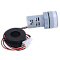 Miniatyrbilde 3 av 5: Digitalt Strømmåler Universelt Amperemeter Signalindikatorlampe Lys AC 220V AD16‑22DSA Hvit