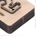 Miniatyrbillede 3 af 4: Nummer 5 Skæreform Træbase Metal Hulstansningsværktøj til DIY Læderstemplingshåndværk 41x26mm
