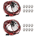 Pikkukuva 2 / 5: 2 KPL 8LED 5mm Ajovalot RC Lisävaruste LED-valot 1/10 Mallin Drift-autoon, Valkoinen Punainen ja Keltainen