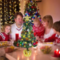 Miniatyrbilde 5 av 5: 45 cm kunstig juletre, lite juletre med LED-lys, batteridrevet juletrepynt med gylden stjerne, fargerike ba