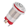 Pikkukuva 2 / 4: 4-nastainen vedenpitävä 12 mm metallinen painikekytkin, virtamuotoinen LED-itselukittuva kytkin (valkoinen 3~9V)