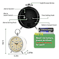 Miniatyrbild 3 av 5: Analog Väckarklocka Tystgående Med Nattlampa Retro Tyst Väckarklocka Batteridriven Mini Klocka